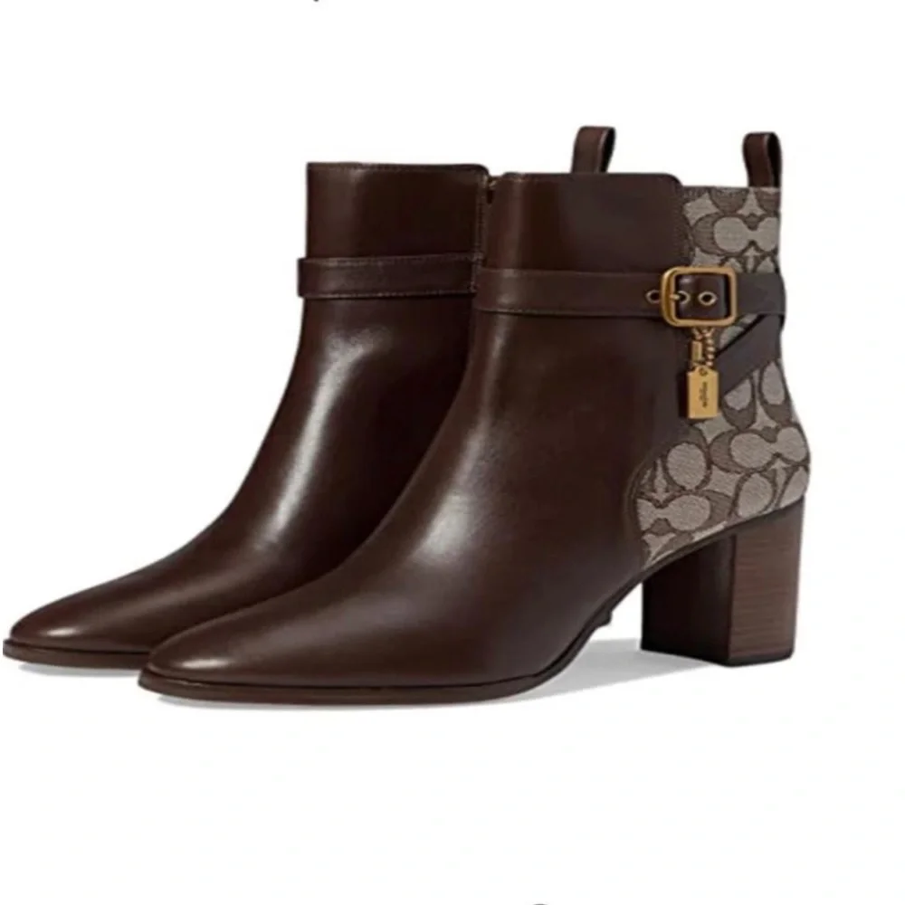 Coach Olivia Bootie In Signature Jacquard Size 9 MSRP: $295.00 - Picture 2 of 16